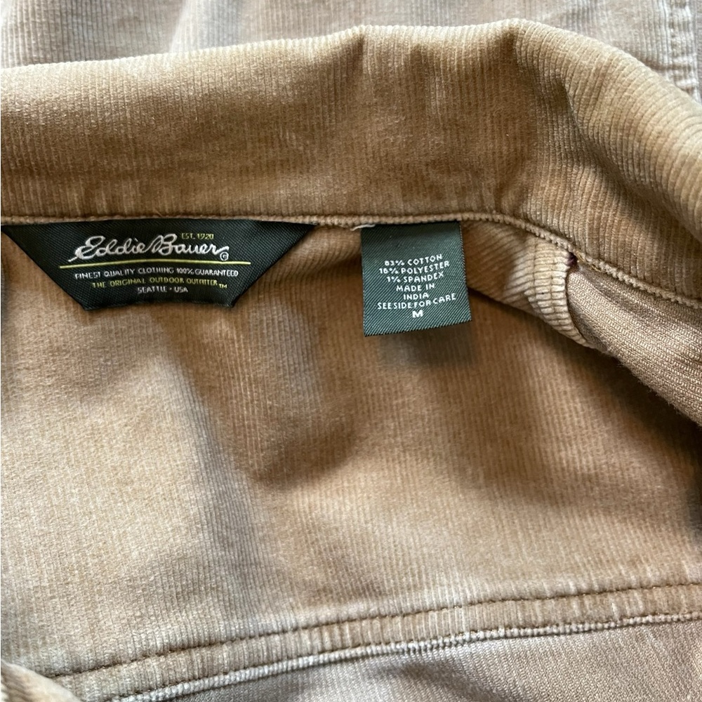 Eddie Bauer Corduroy Jacket. Beige. Light Brown. Tan - Picture 4 of 7